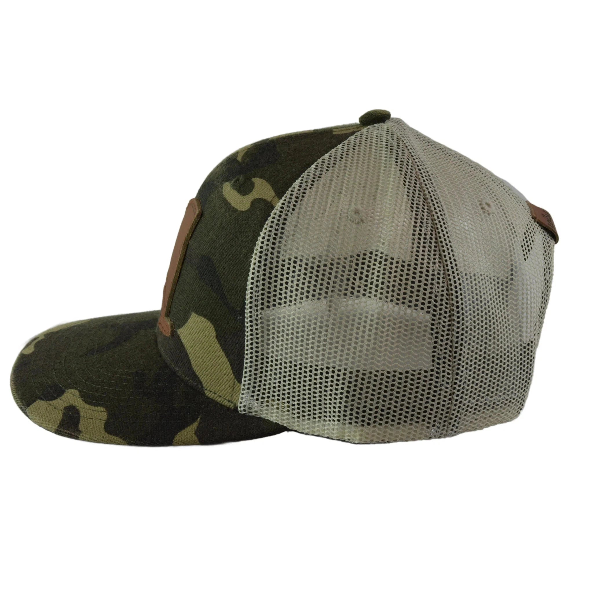 Local Crowns Leather Patch Illinois State Camouflage & Off White Snapback Cap Trucker Hat