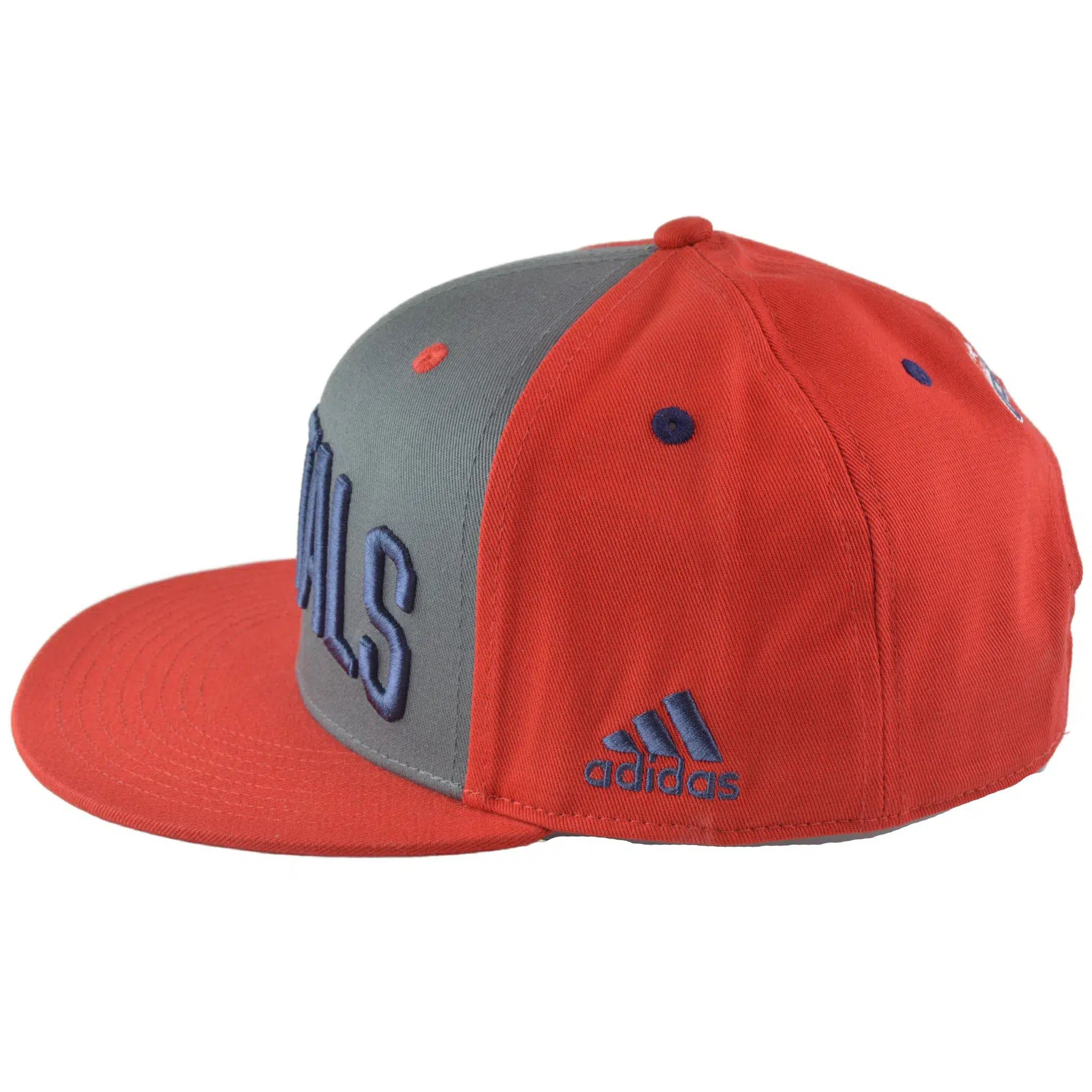 Washington Capitals NHL Big Script Logo Hockey Red & Gray Flat BIll Snapback Hat by Adidas