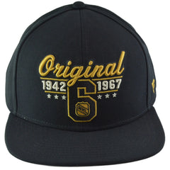 Original Six Vintage NHL Team Black Adjustable Snapback Hat by Fanatics Position 2