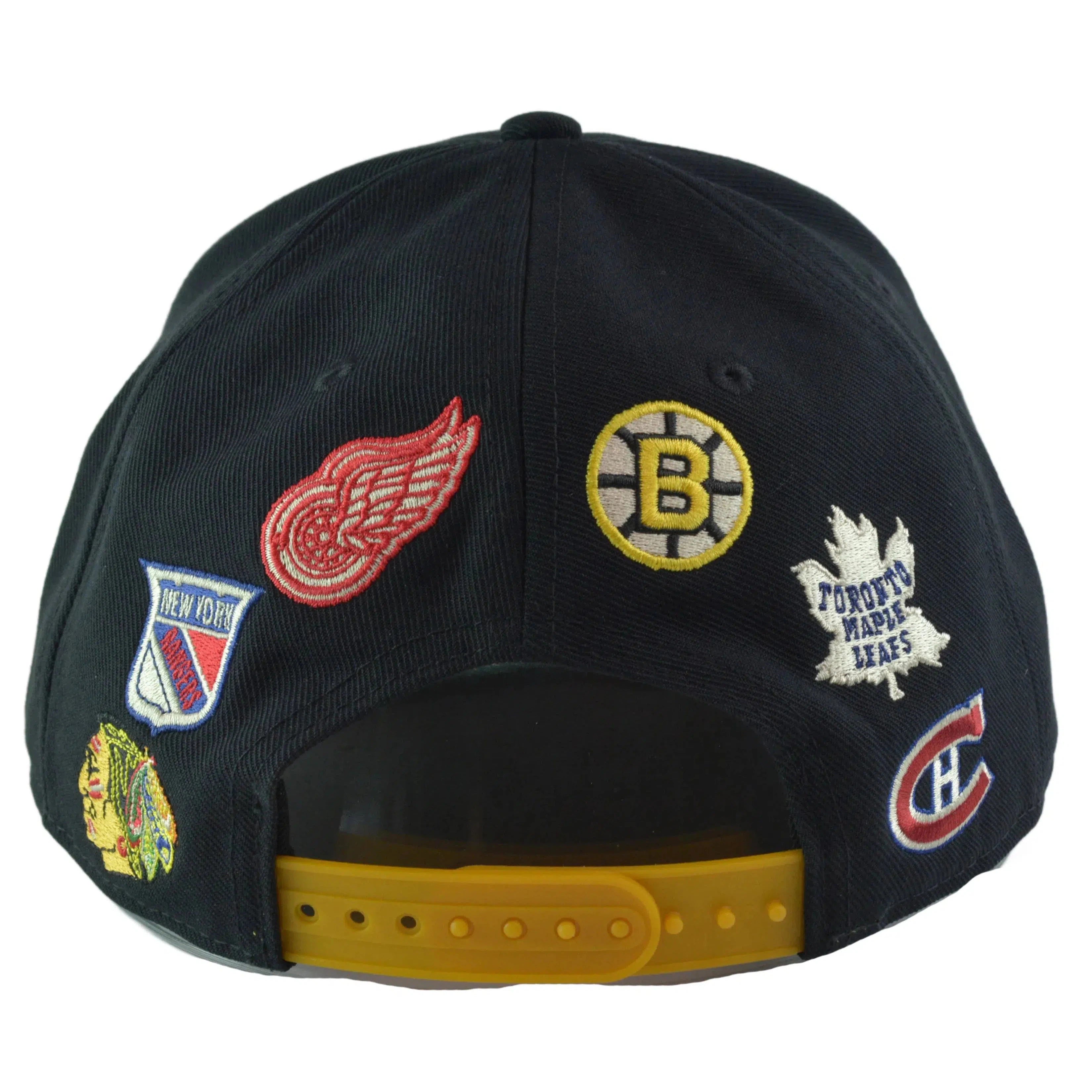 Original Six Vintage NHL Team Black Adjustable Snapback Hat by Fanatics Position 5