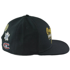 Original Six Vintage NHL Team Black Adjustable Snapback Hat by Fanatics Position 4