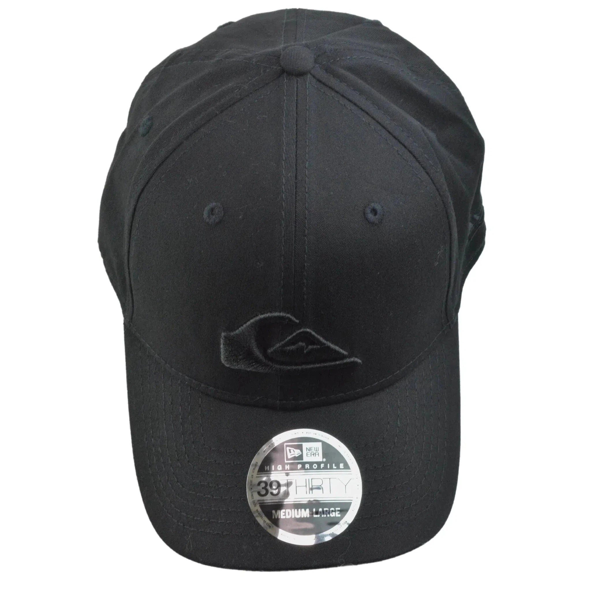 Quiksilver Mountain & Wave Black Logo Flex FIt Black Hat