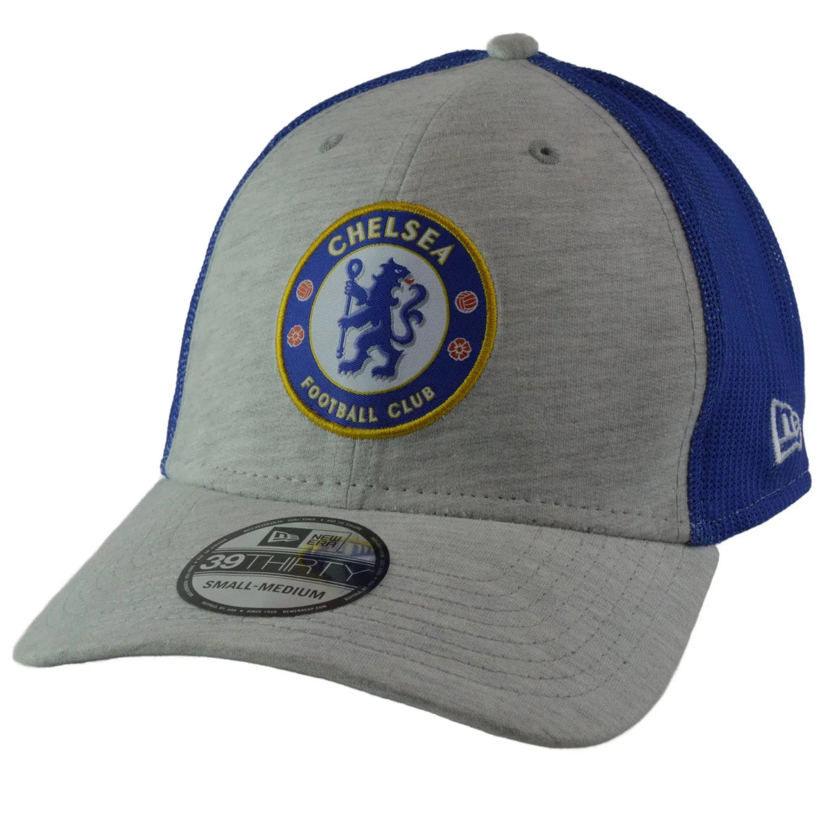 Chelsea FC New Era Blue & Gray 39THIRTY Mesh Back Flex Fit Soccer Hat