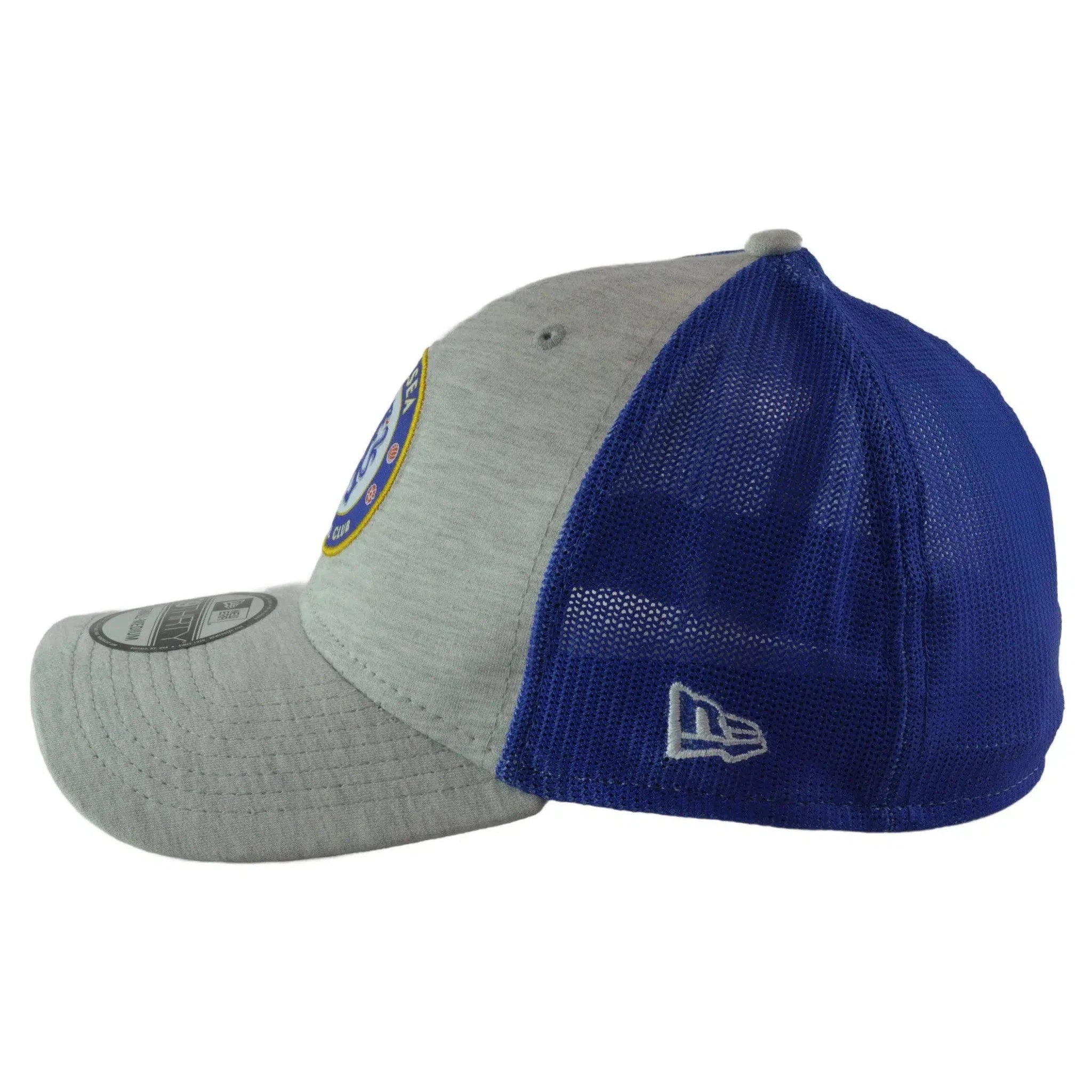 Chelsea FC New Era Blue & Gray 39THIRTY Mesh Back Flex Fit Soccer Hat