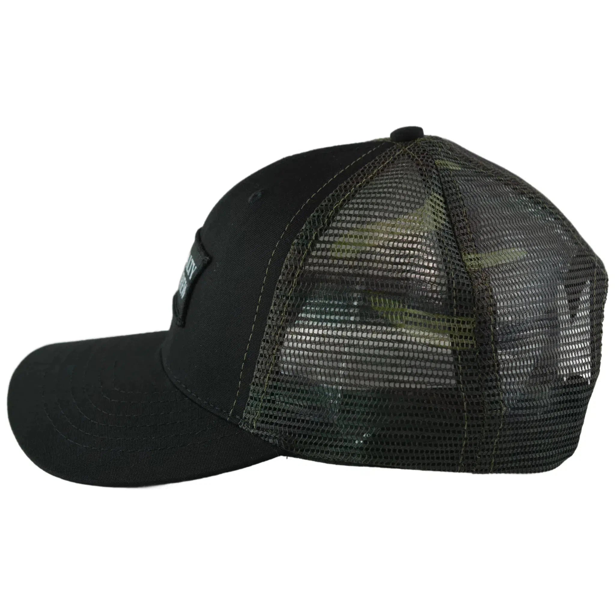 Salty Crew Pinnacle Retro Trucker Adjustable Mesh Back Black & Camo Snapback Hat