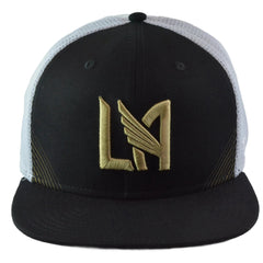 LAFC MLS Soccer FC Core LAFC Black & White Mesh Back Snapback Hat