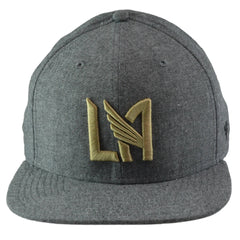 LAFC MLS Soccer Gray Chambray LAFC Flat Bill Snapback Hat by Fanatics