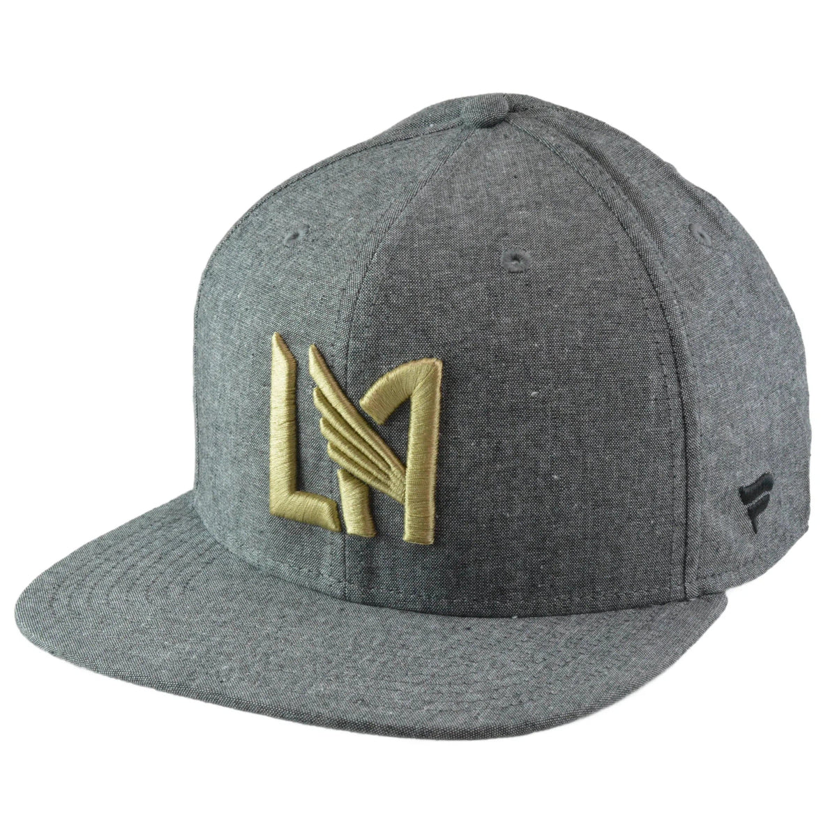 LAFC MLS Soccer Gray Chambray LAFC Flat Bill Snapback Hat by Fanatics