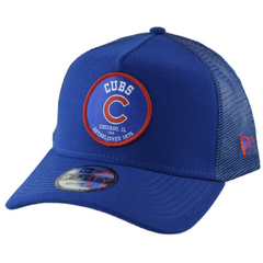 Chicago Cubs New Era 9FORTY Circle Logo Adjustable Mesh Back MLB Trucker Hat