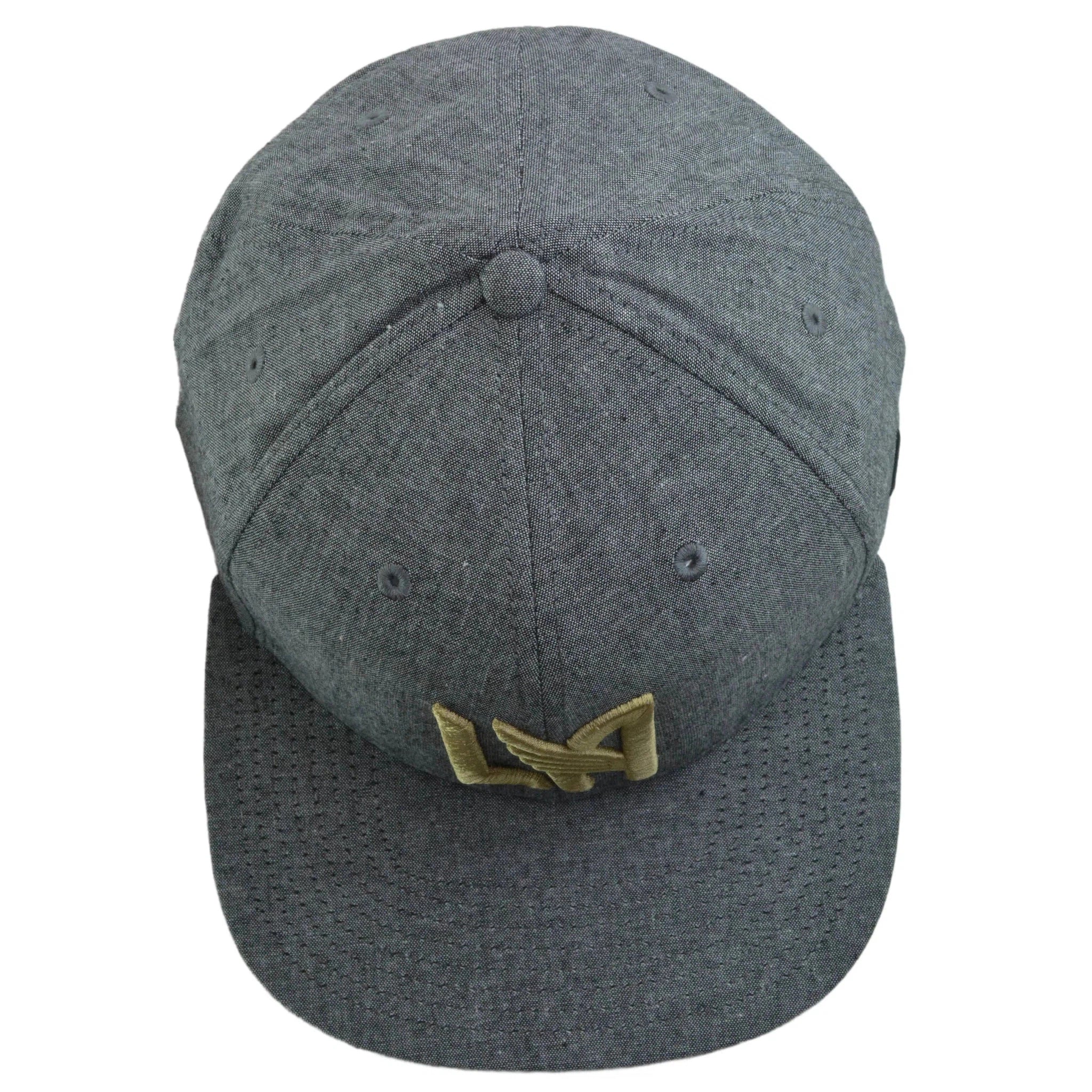 LAFC MLS Soccer Gray Chambray LAFC Flat Bill Snapback Hat by Fanatics