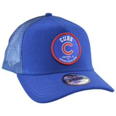 Chicago Cubs New Era 9FORTY Circle Logo Adjustable Mesh Back MLB Trucker Hat