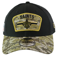 New Orleans Saints New Era 940 Salute To Service Black/Camo Mesh Back Adjustable Men's Snapback Hat