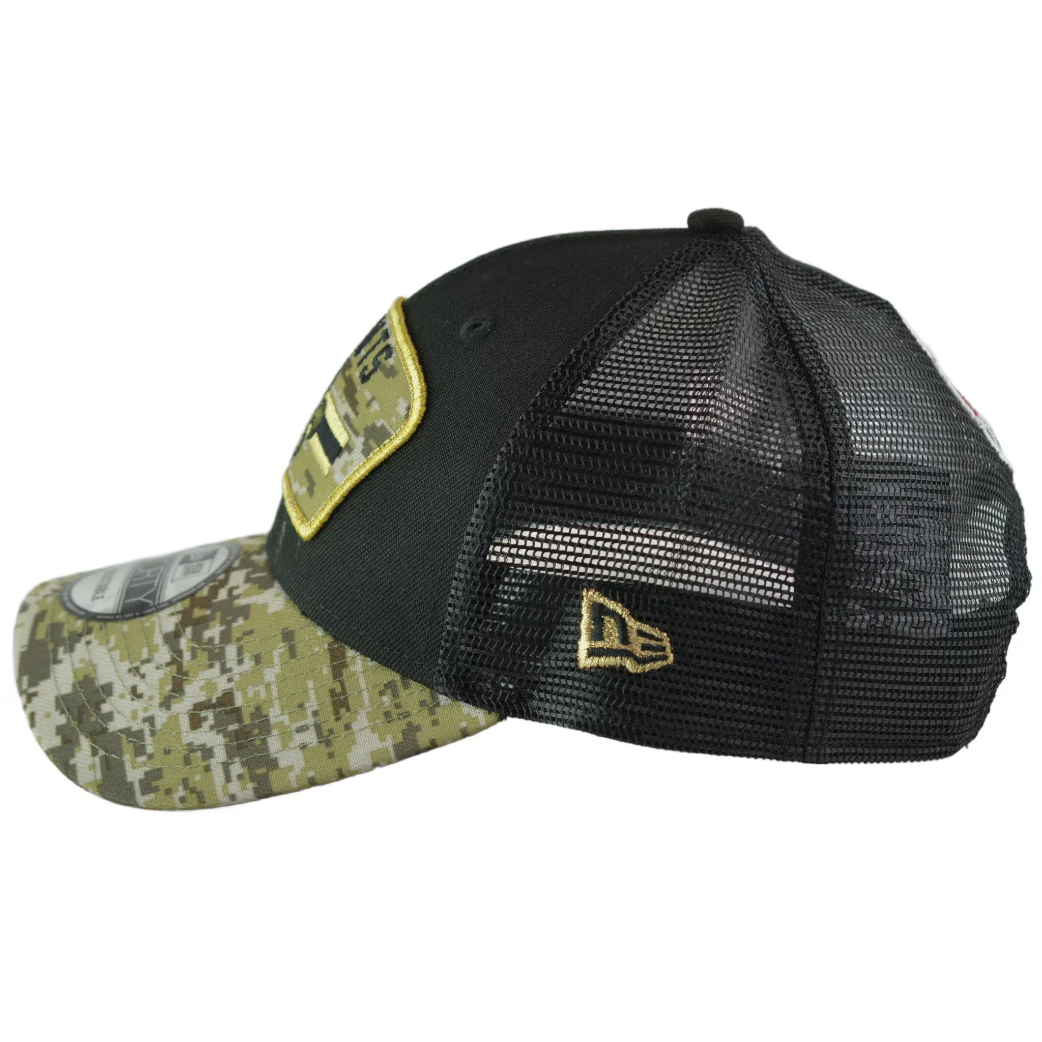 New Orleans Saints New Era 940 Salute To Service Black/Camo Mesh Back Adjustable Men's Snapback Hat