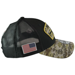 New Orleans Saints New Era 940 Salute To Service Black/Camo Mesh Back Adjustable Men's Snapback Hat