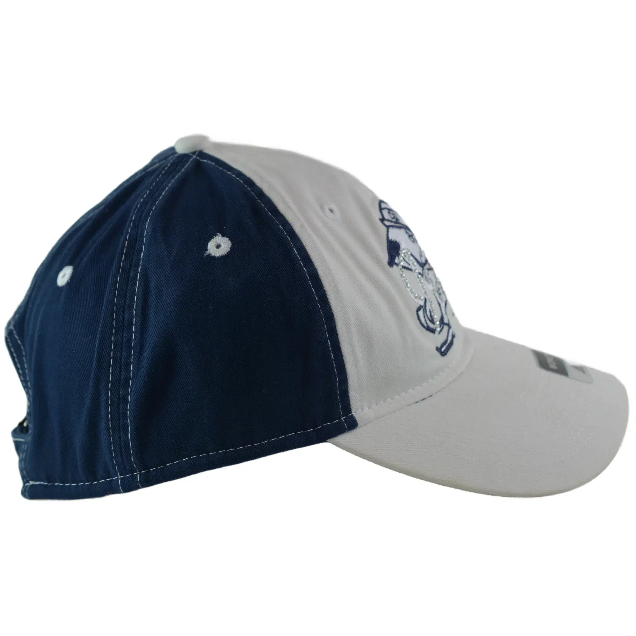 Notre Dame Fighting Irish Women's Bling Relaxed Fit Adjustable White and Blue Hat by Adidas