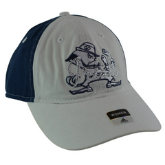 Notre Dame Fighting Irish Women's Bling Relaxed Fit Adjustable White and Blue Hat by Adidas