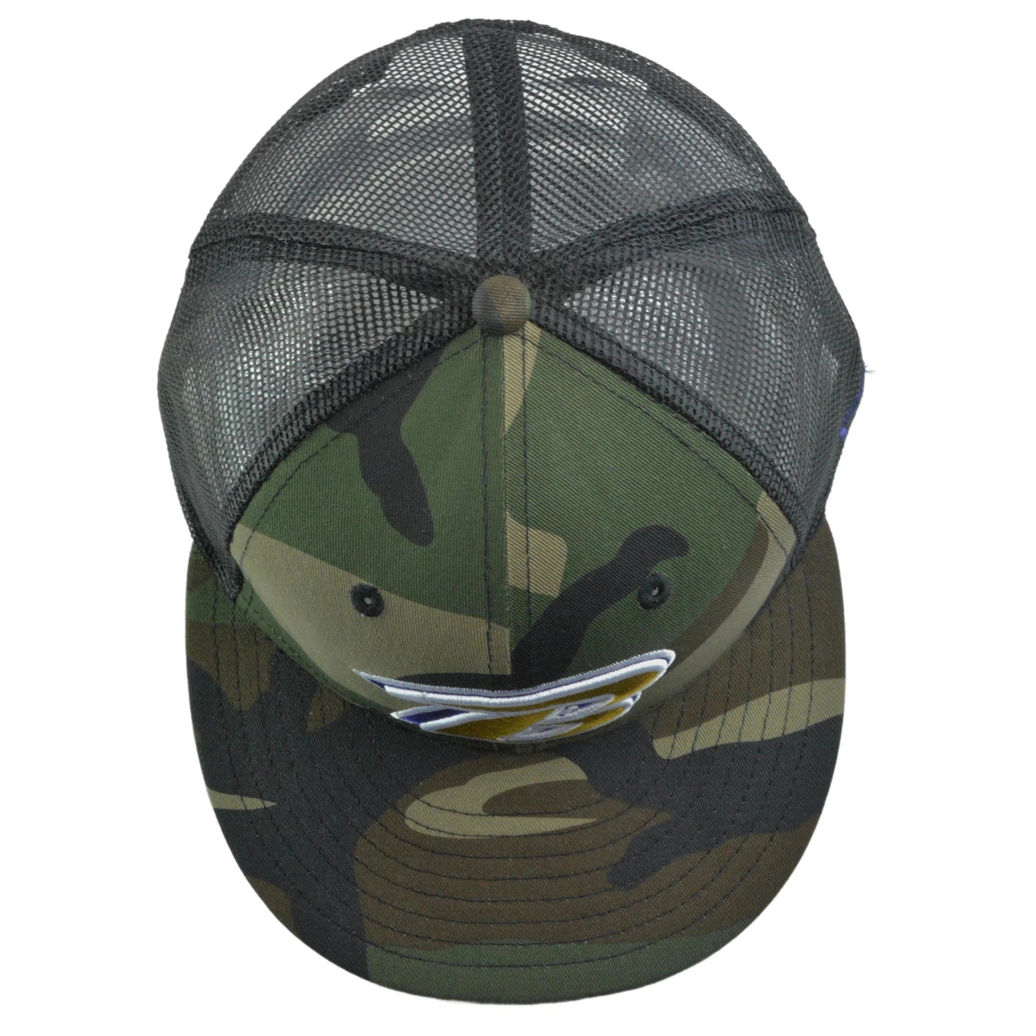 Baltimore Ravens New Era 9FIFTY NFL Alternate Logo Woodland Camo Mesh Back Flat Bill Snapback Hat