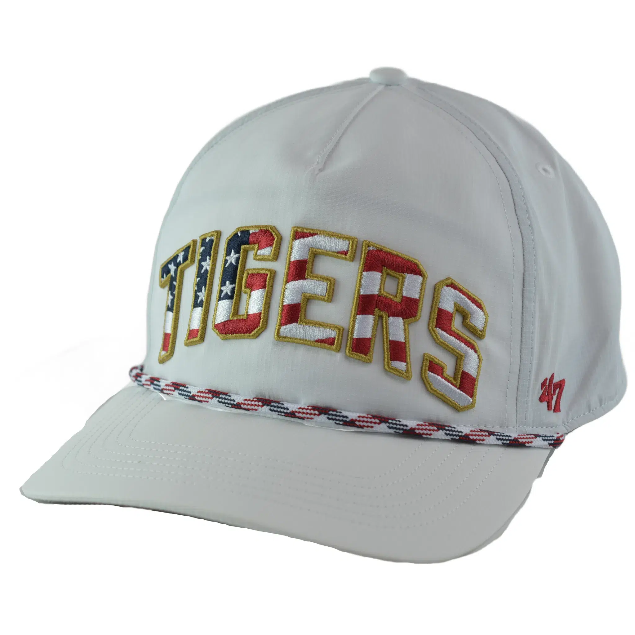 Detroit Tigers '47 Stars & Stripes Flag Flutter Hitch Adjustable Lightweight MLB Captains Hat