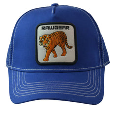 RAWGEAR Gym Gear Tiger Logo Blue Contrast Stitch Trucker Cap Snapback Hat