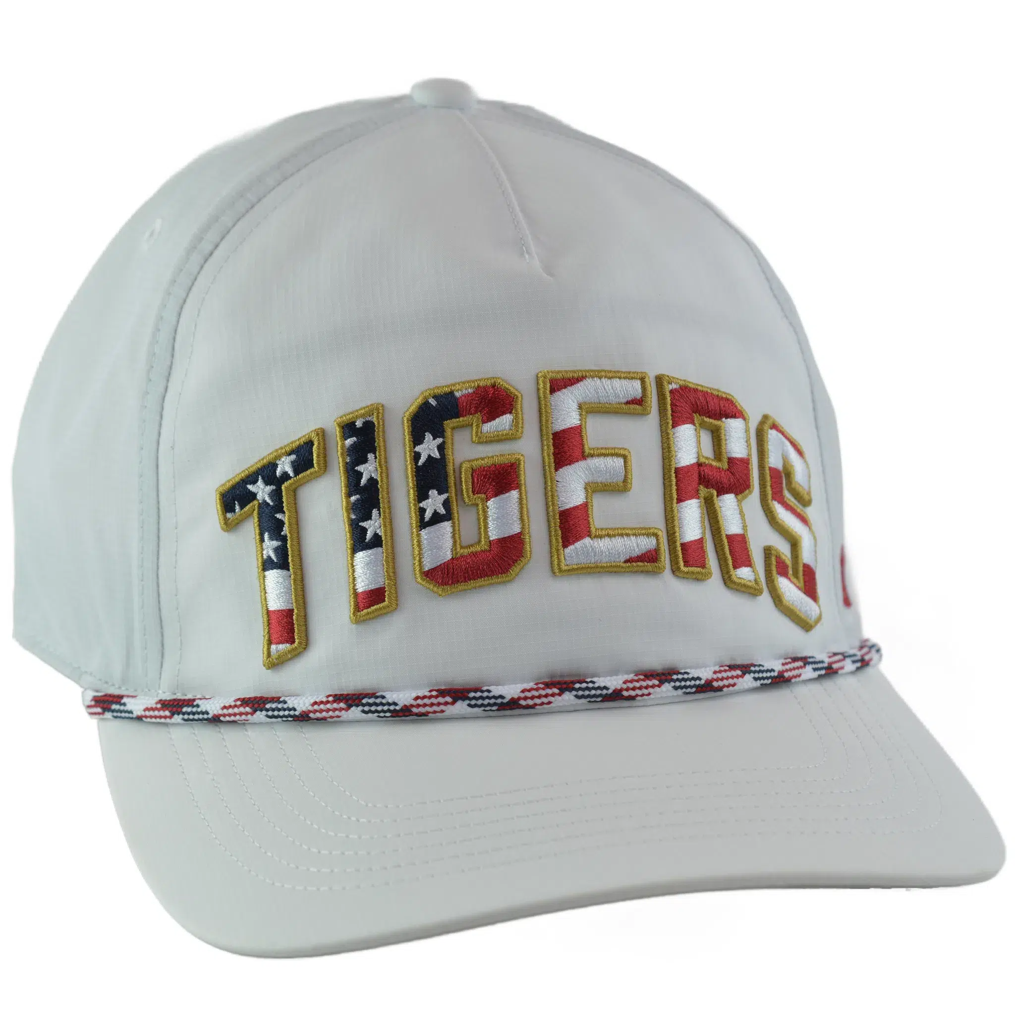 Detroit Tigers '47 Stars & Stripes Flag Flutter Hitch Adjustable Lightweight MLB Captains Hat