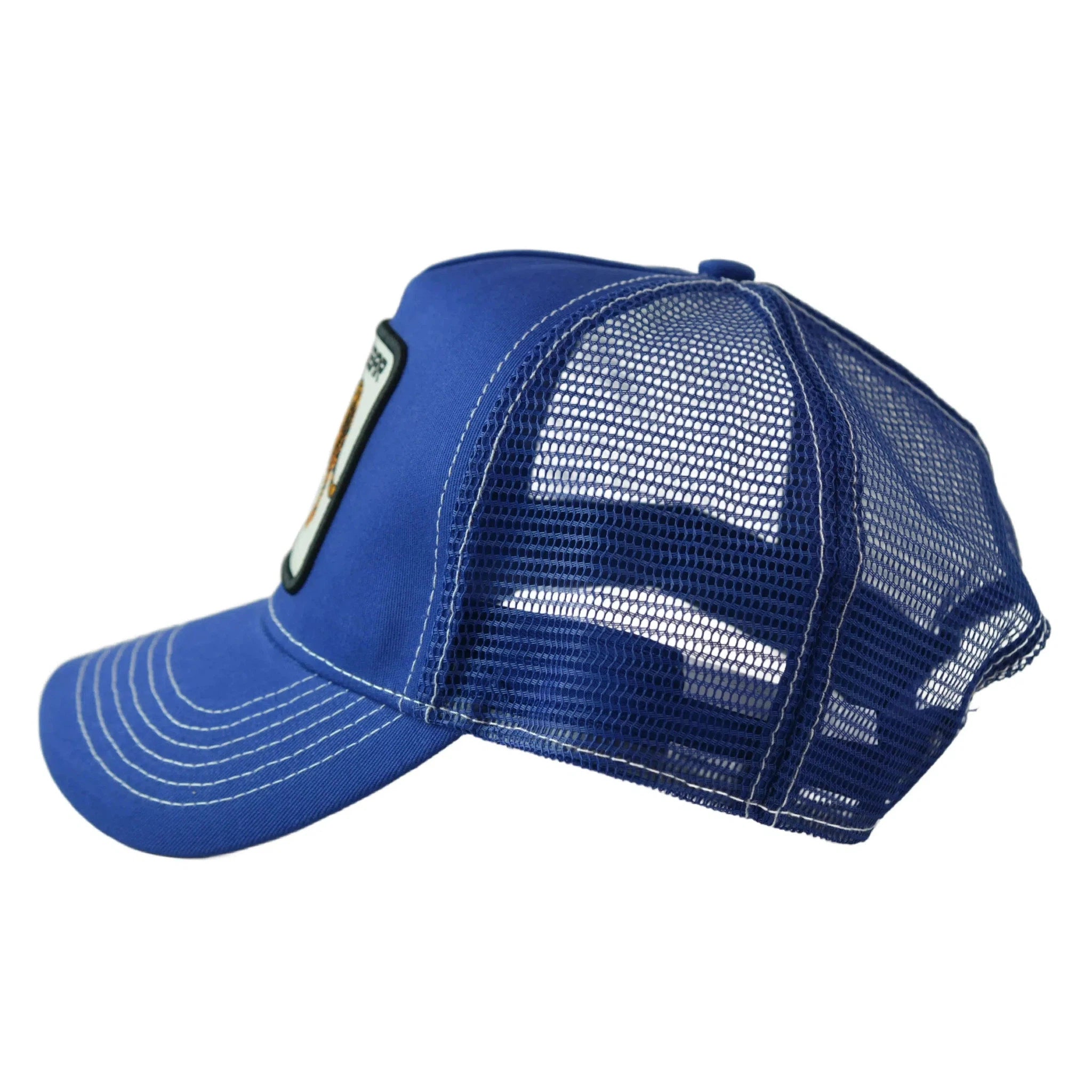 RAWGEAR Gym Gear Tiger Logo Blue Contrast Stitch Trucker Cap Snapback Hat