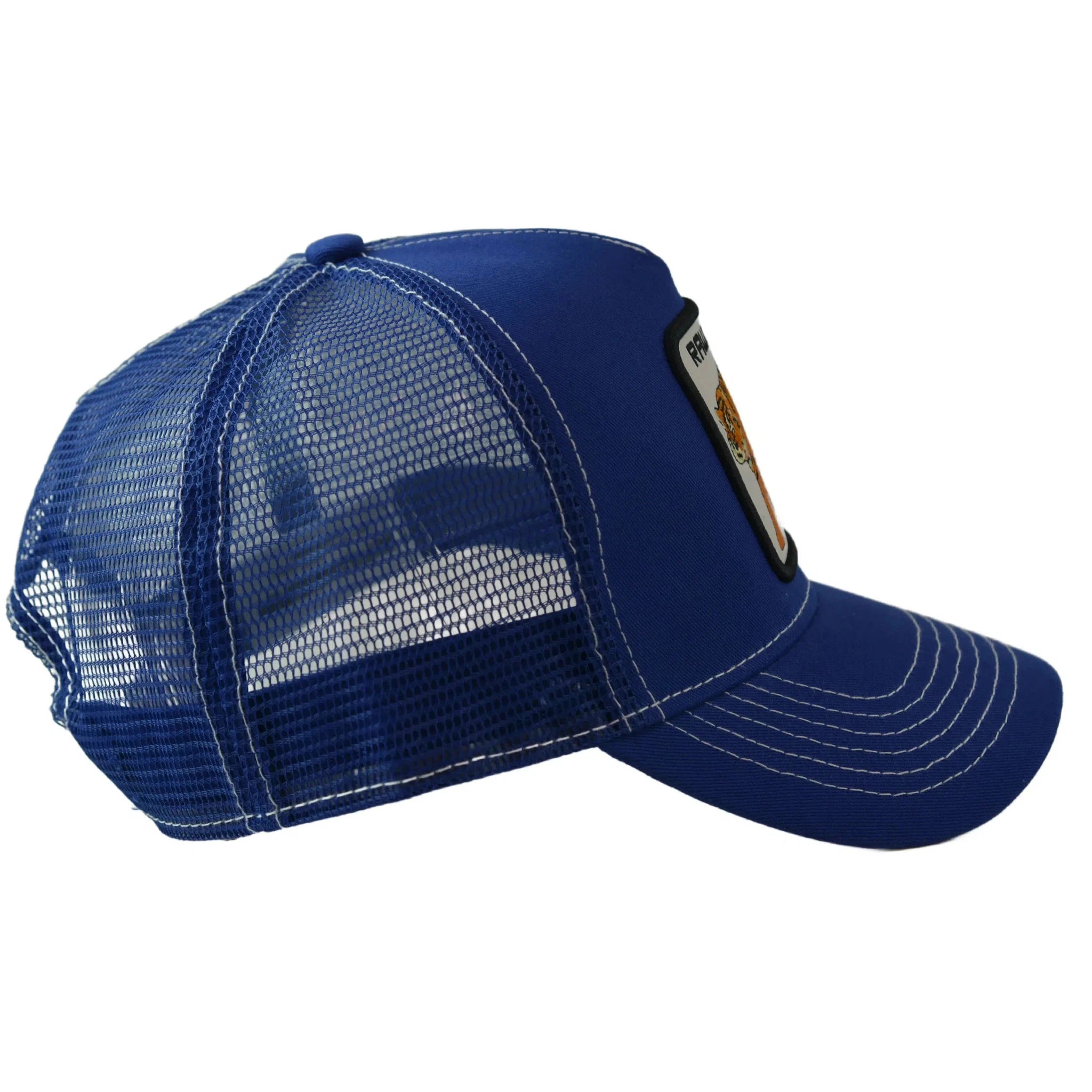 RAWGEAR Gym Gear Tiger Logo Blue Contrast Stitch Trucker Cap Snapback Hat