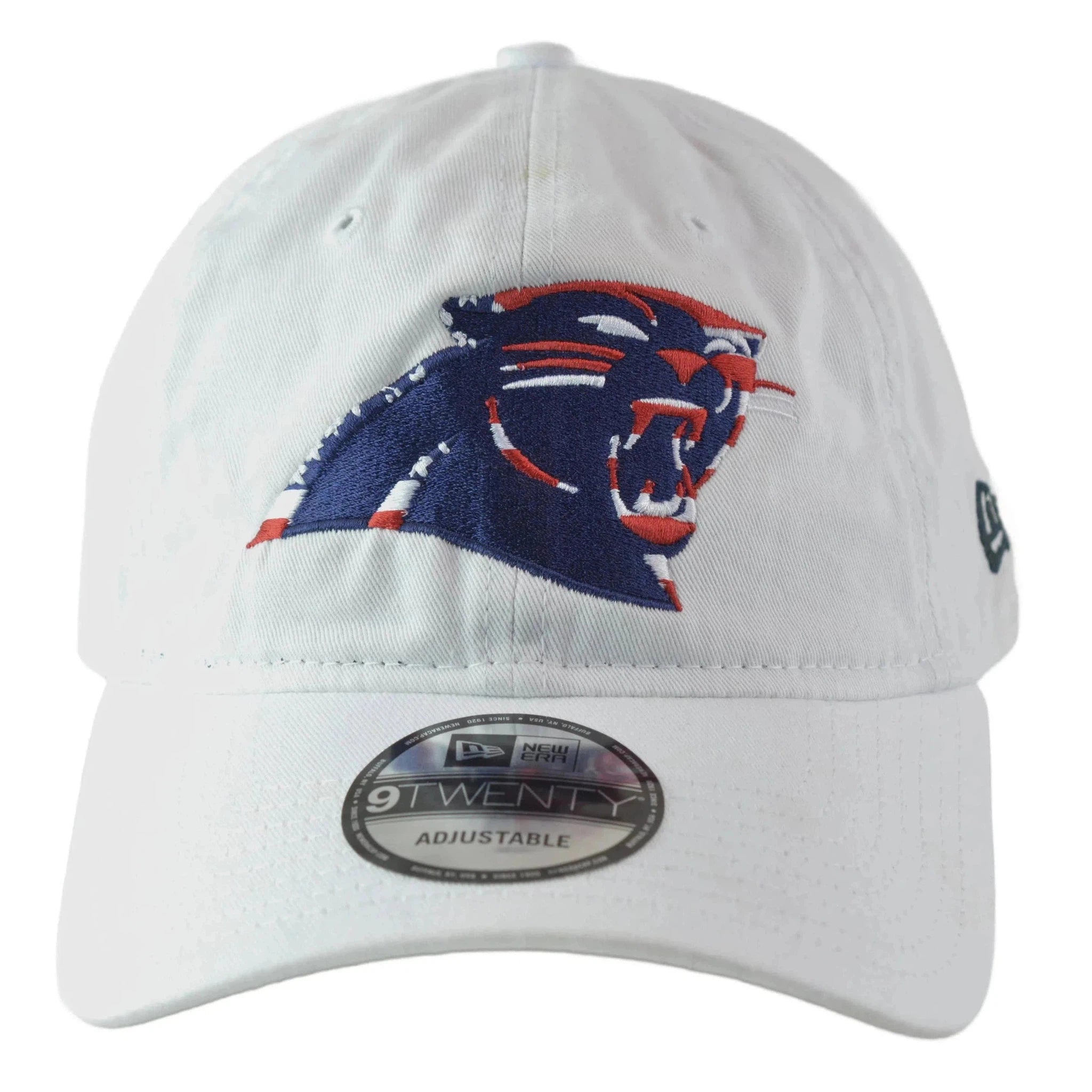 Carolina Panthers New Era 9TWENTY Patriotic NFL Team Logo Adjustable White Hat