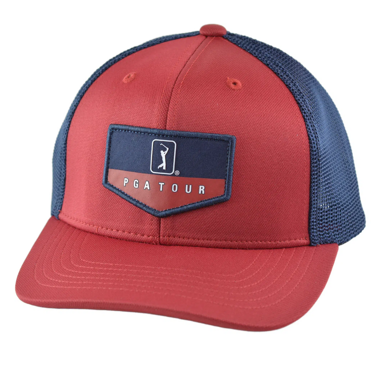 PGA Tour Pro Series Lightweight Red & Navy Blue Adjustable Golf Hat