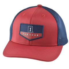 PGA Tour Pro Series Lightweight Red & Navy Blue Adjustable Golf Hat