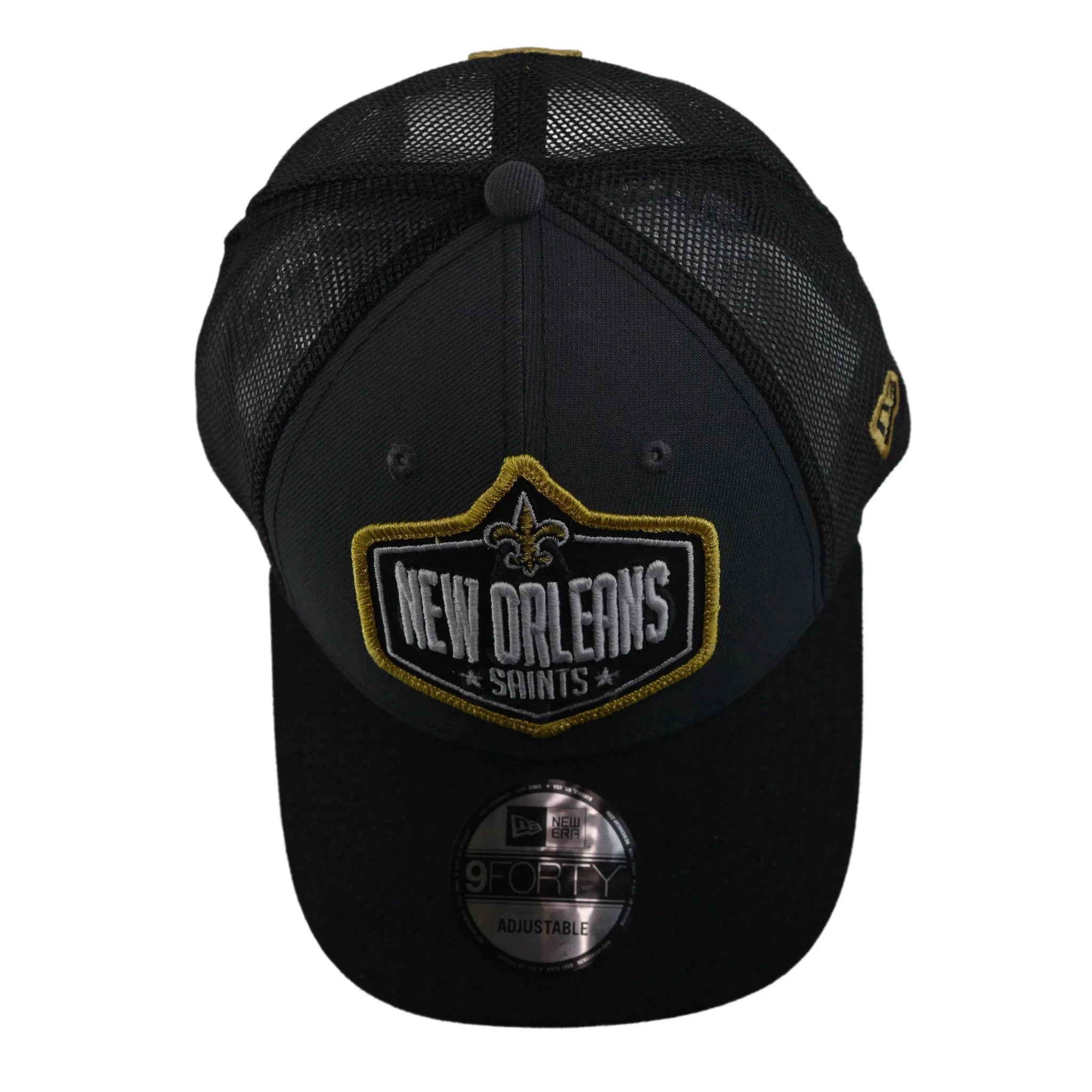 New Orleans Saints New Era 9FORTY NFL Draft 2 Tone Gray & Black Trucker Hat