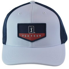 PGA Tour Pro Series Lightweight White & Blue Adjustable Golf Hat