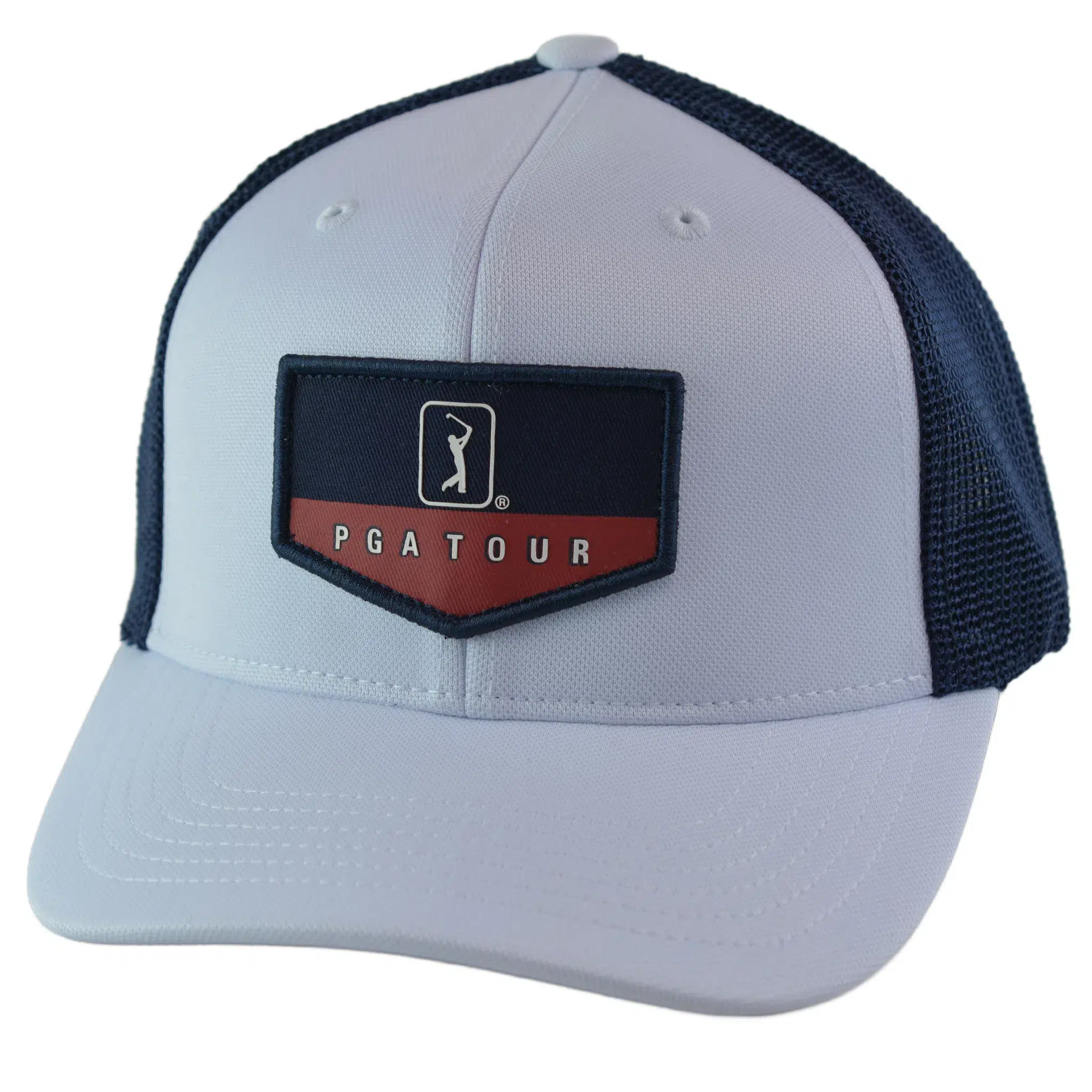 PGA Tour Pro Series Lightweight White & Blue Adjustable Golf Hat