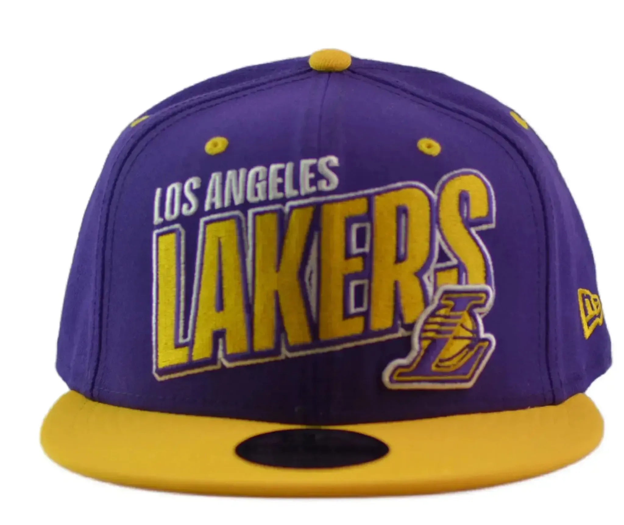 Los Angeles Lakers New Era 9FIFTY Stacked Slant 2-Tone Snapback Hat