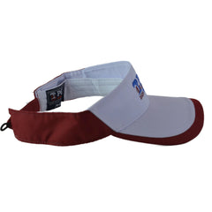 PGA Harding Park Hi Performance 2-Tone White & Burgundy Golf Sun Visor by Ahead