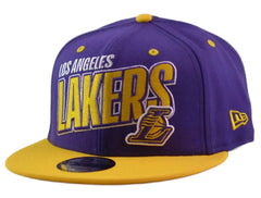 Los Angeles Lakers New Era 9FIFTY Stacked Slant 2-Tone Snapback Hat