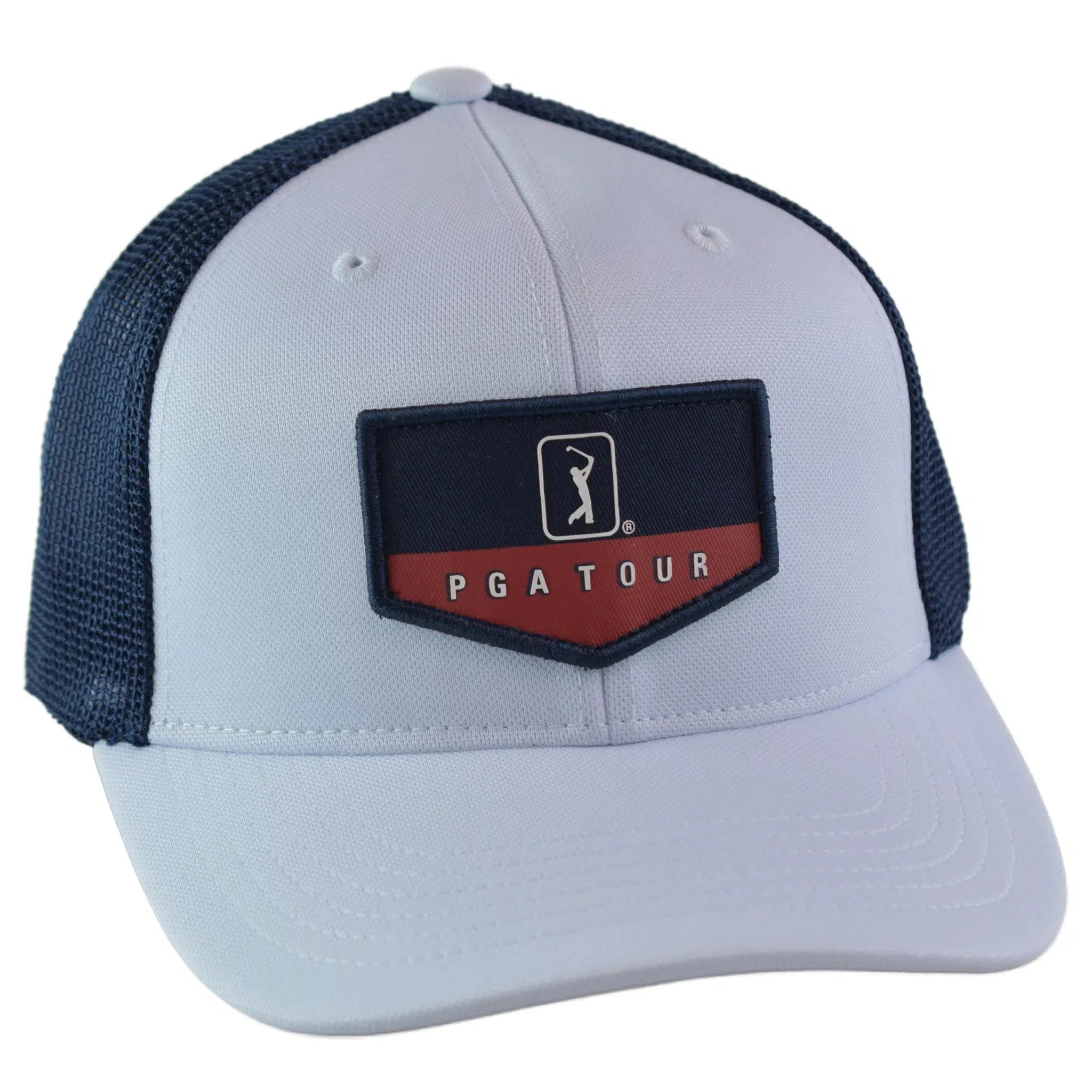 PGA Tour Pro Series Lightweight White & Blue Adjustable Golf Hat