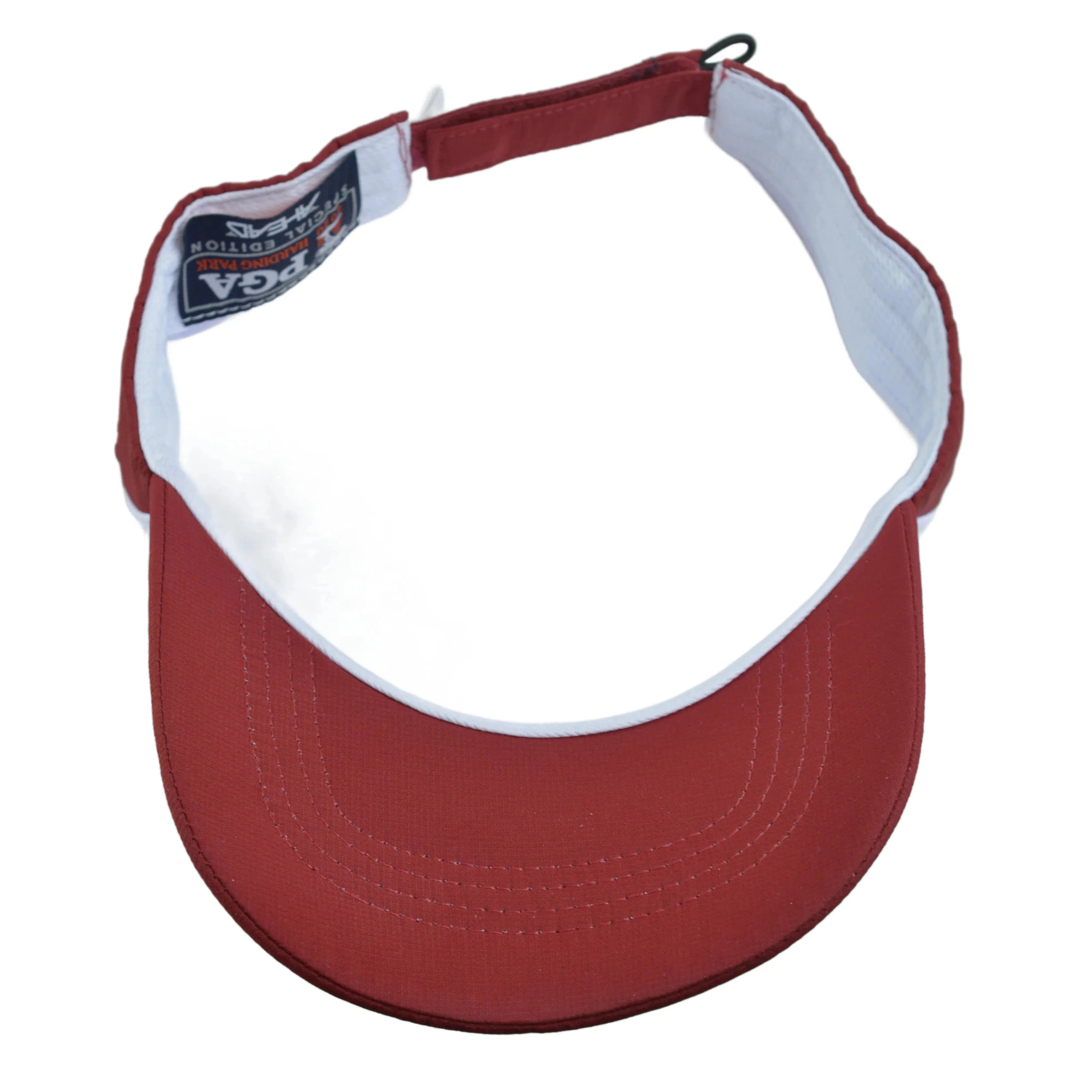 PGA Harding Park Hi Performance 2-Tone White & Burgundy Golf Sun Visor by Ahead