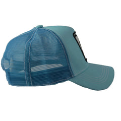 RAWGEAR Gym Gear Tiger Logo Light Blue Contrast Stitch Trucker Cap Snapback Hat