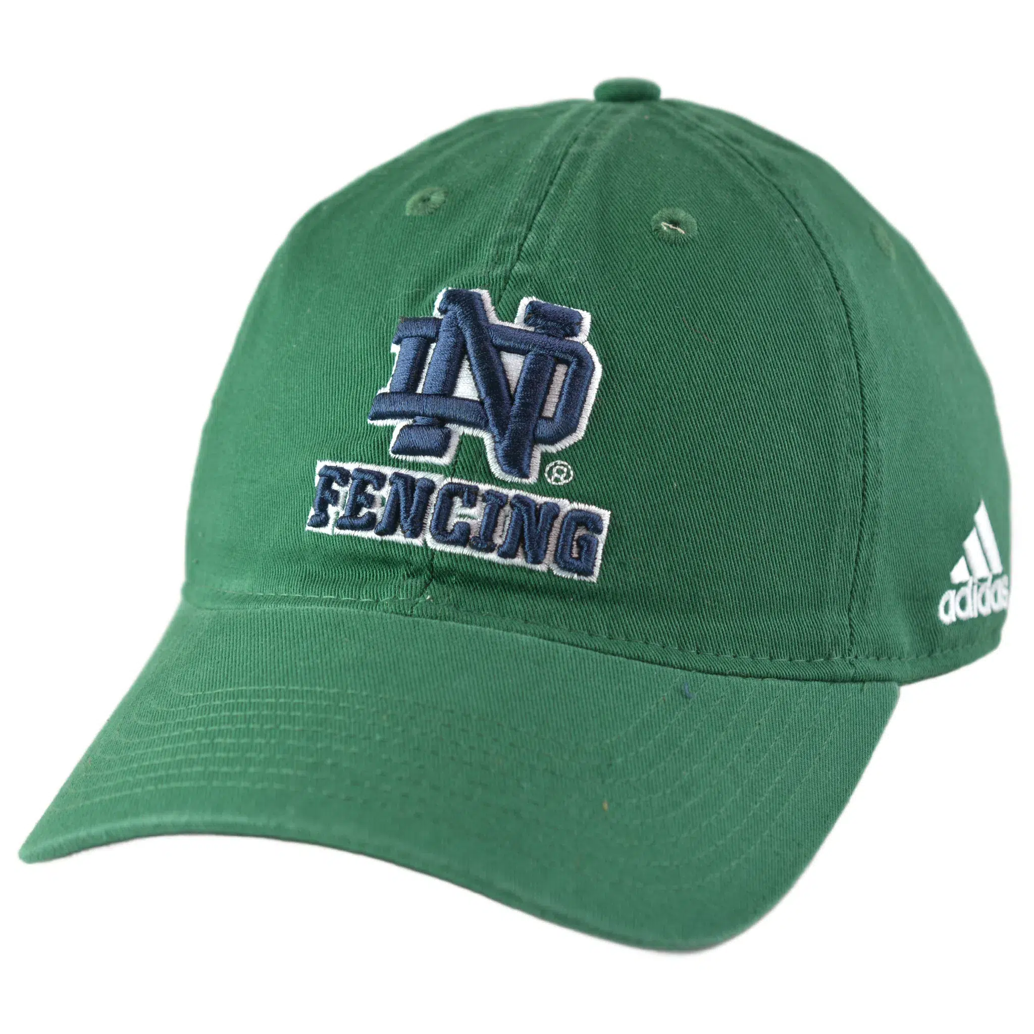 Notre Dame Fighting Irish Fencing Green Relaxed Fit Adjustable Cap Dad Hat by Adidas