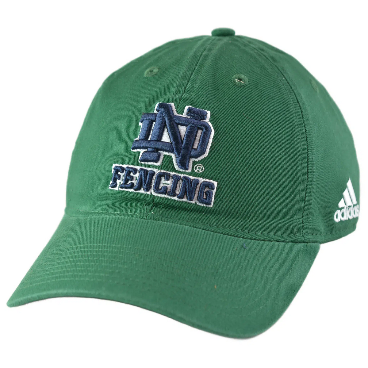 Notre Dame Fighting Irish Fencing Green Relaxed Fit Adjustable Cap Dad Hat by Adidas