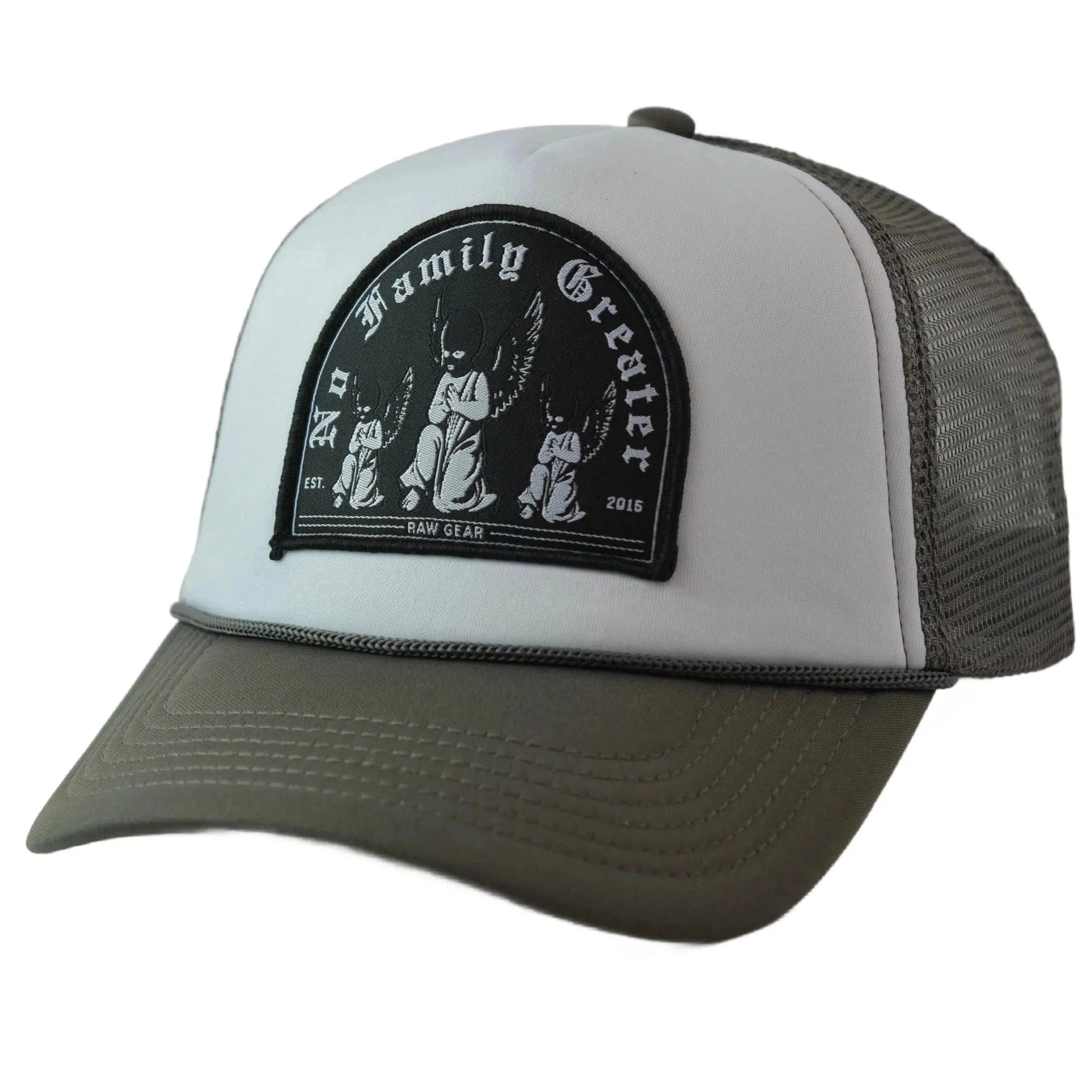 RAWGEAR By Any Means Gray & White Two-Tone Classic Snapback Trucker Hat