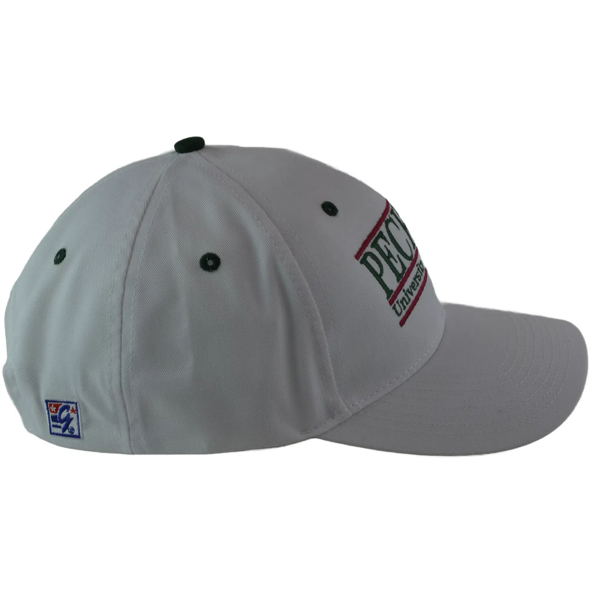 University of Hanover Peckers NCAA 3 Bar Team Logo White Adjustable Hat by The Game