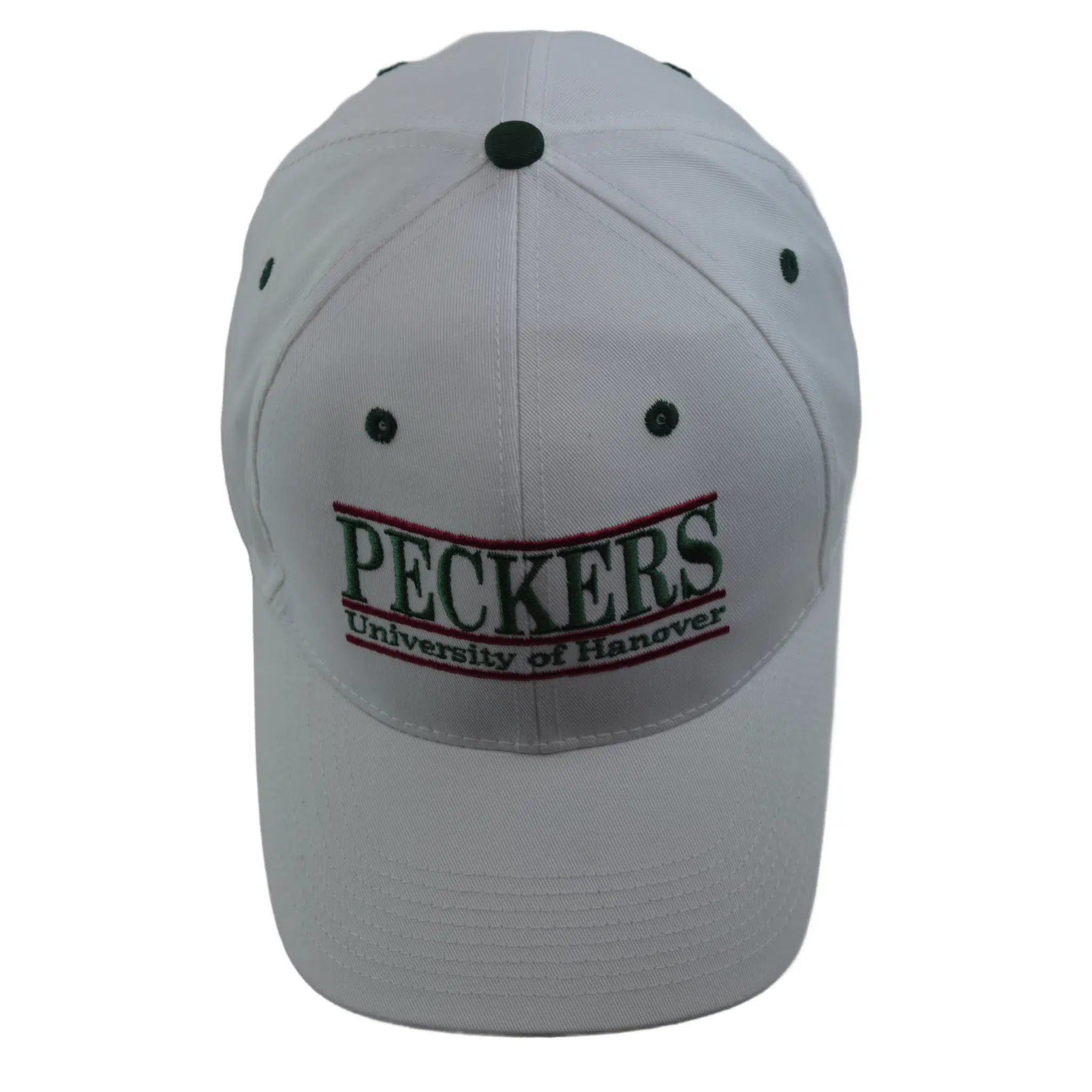 University of Hanover Peckers NCAA 3 Bar Team Logo White Adjustable Hat by The Game