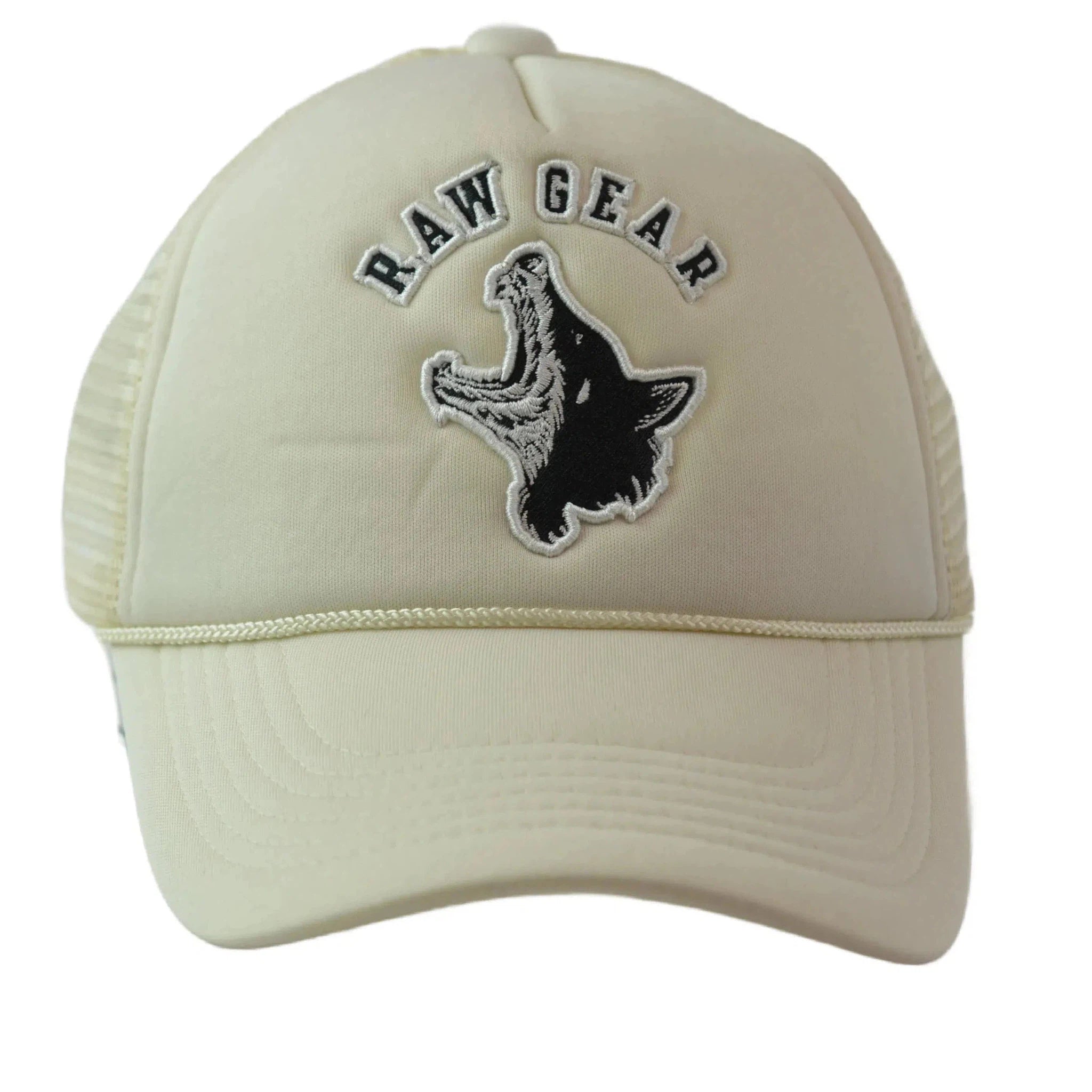 RAWGEAR Gym Gear "Wolf Pack" Off White Classic Foam Snapback Trucker Hat