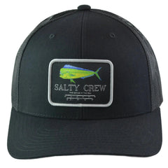 Salty Crew Mahi Mount Retro Trucker Adjustable Mesh Back Black Snapback Hat