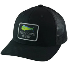 Salty Crew Mahi Mount Retro Trucker Adjustable Mesh Back Black Snapback Hat