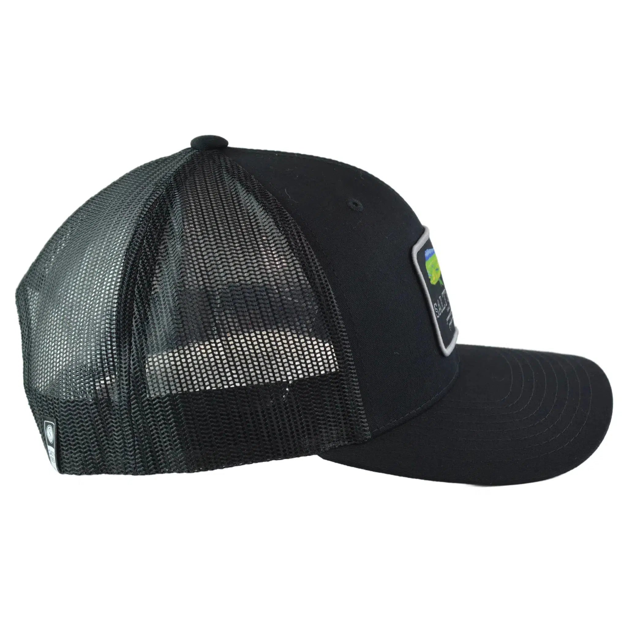 Salty Crew Mahi Mount Retro Trucker Adjustable Mesh Back Black Snapback Hat