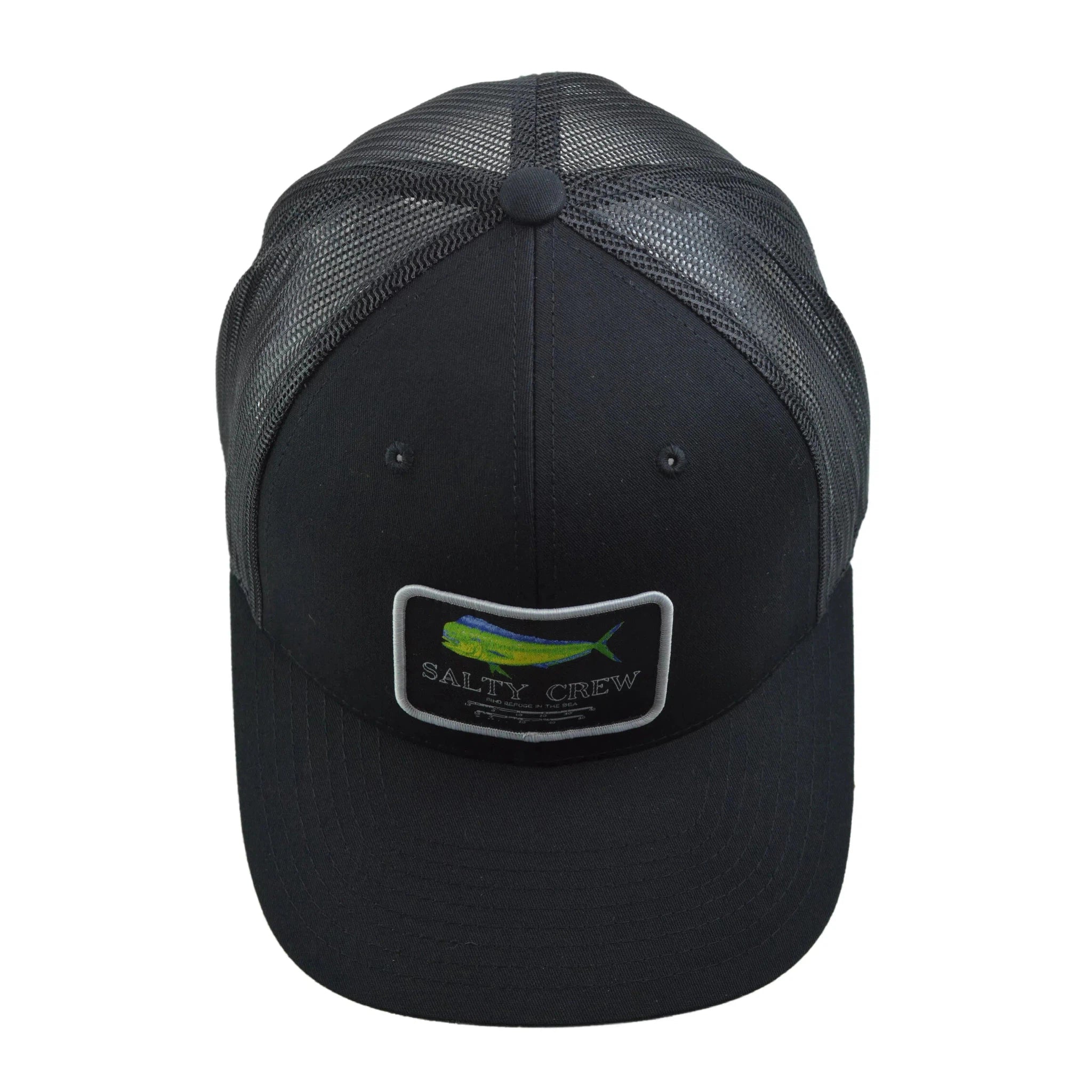 Salty Crew Mahi Mount Retro Trucker Adjustable Mesh Back Black Snapback Hat