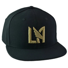 LAFC MLS Soccer Black LAFC Flat Bill Snapback Hat by Fanatics