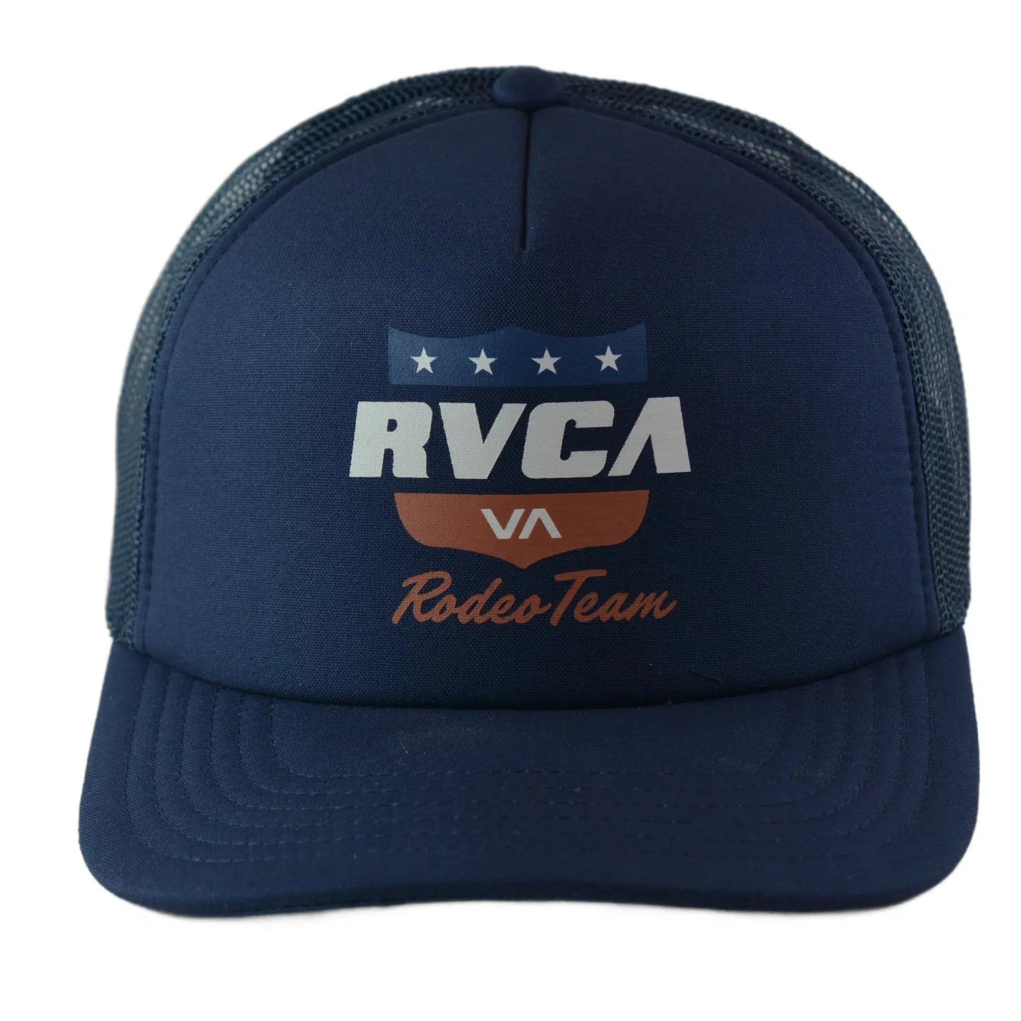 RVCA Rodeo Team Adjustable Navy Blue Trucker Mesh Back Baseball Hat